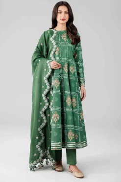 3 Piece - Printed Embroidered Suit - 42601821