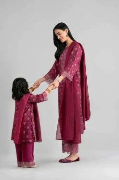 3 Piece - Printed Embroidered Suit - PMD26-41 M