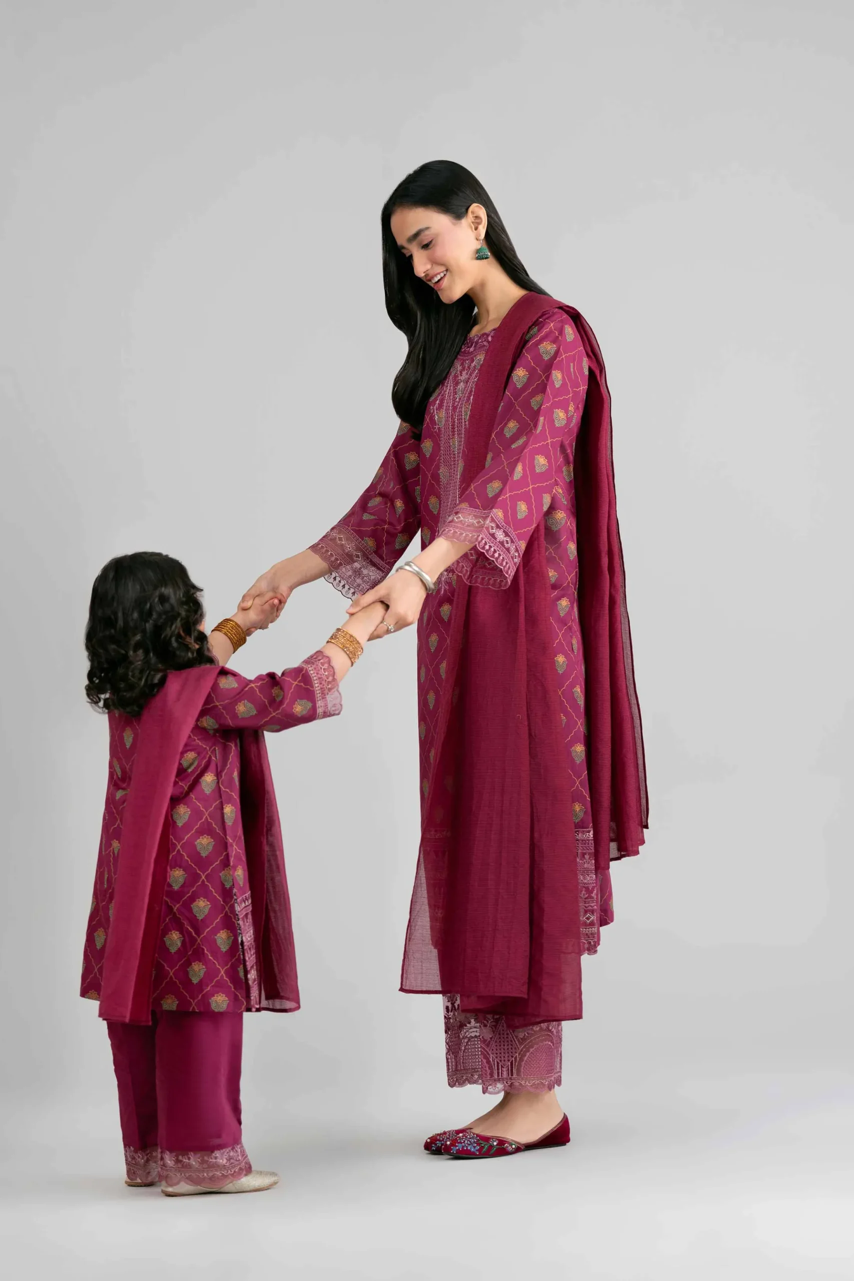 3 Piece - Printed Embroidered Suit - PMD26-41 M