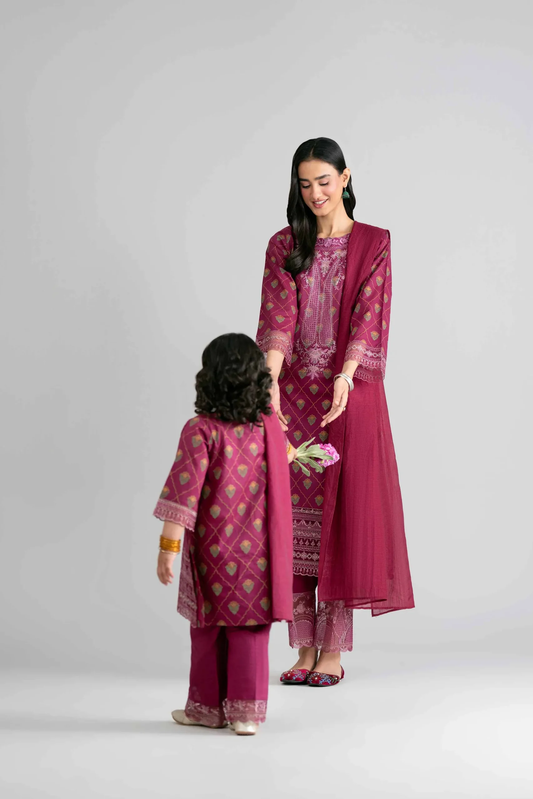 3 Piece - Printed Embroidered Suit - PMD26-41 M
