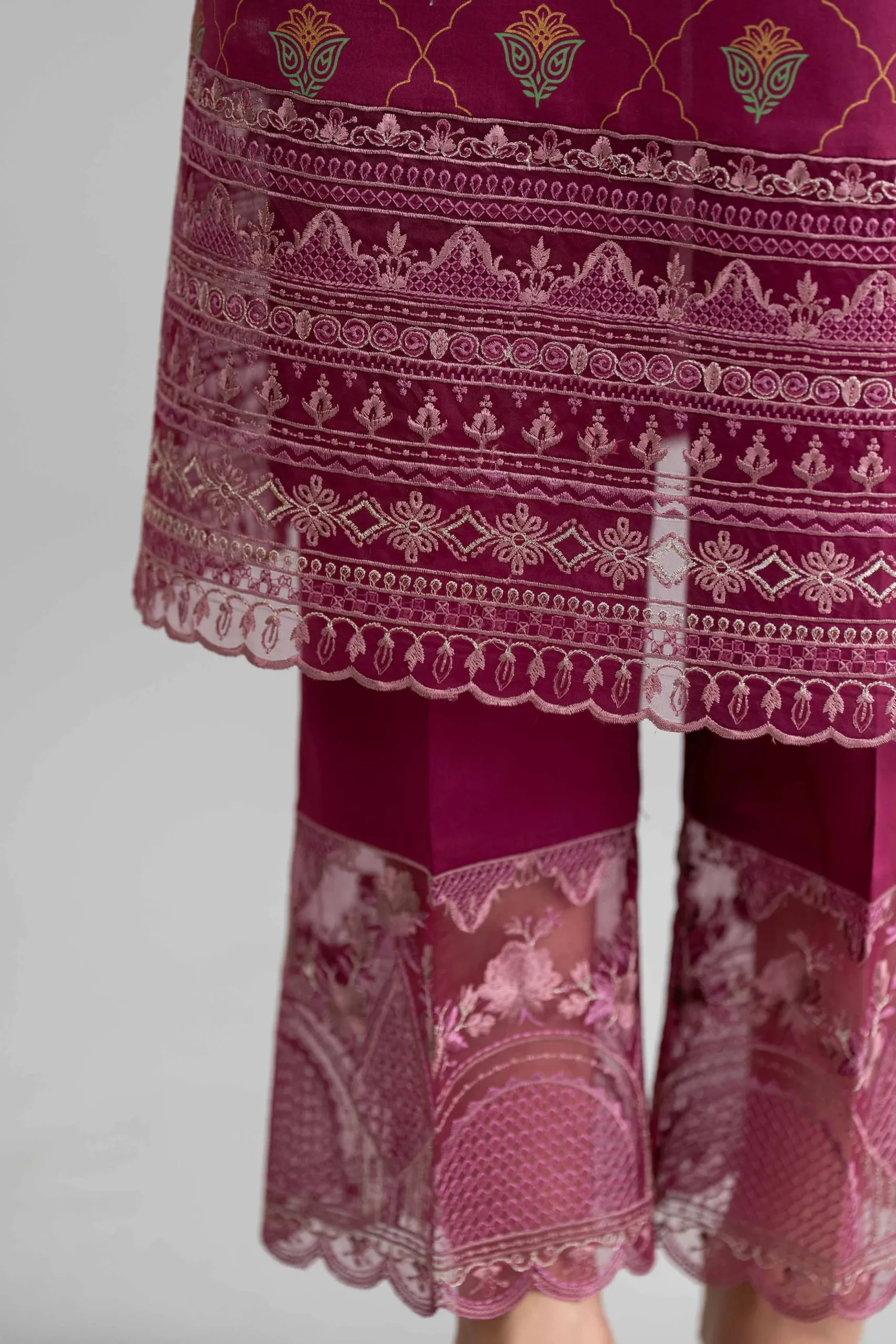 3 Piece - Printed Embroidered Suit - PMD26-41 M