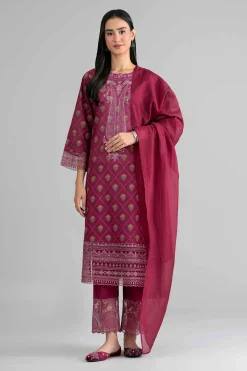 3 Piece - Printed Embroidered Suit - PMD26-41 M