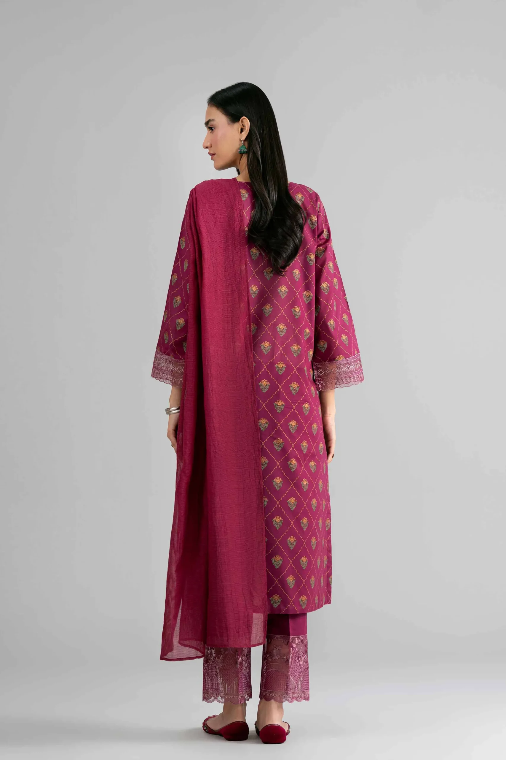 3 Piece - Printed Embroidered Suit - PMD26-41 M