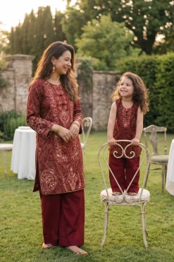 2 Piece - Printed Embroidered Suit - PMD26-01 M