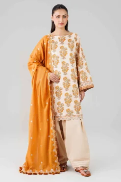 3 Piece - Printed Embroidered Suit - 42601822