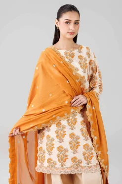3 Piece - Printed Embroidered Suit - 42601822