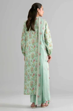 3 Piece - Printed Embroidered Suit - 42601721