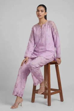 2 Piece - Printed Embroidered Suit - 42601666
