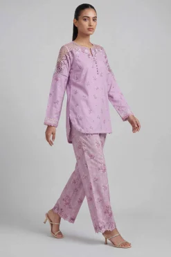 2 Piece - Printed Embroidered Suit - 42601666