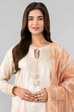 3 Piece - Printed Embroidered Suit - 42601789
