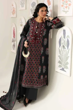 3 Piece - Printed Embroidered Suit - 42601816
