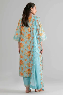 3 Piece - Printed Embroidered Suit - 42601719