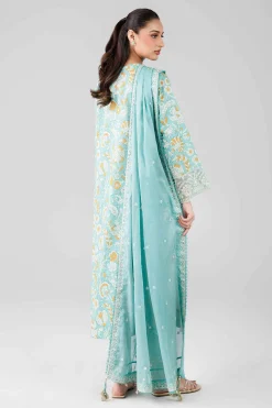 3 Piece - Printed Embroidered Suit - 42601817