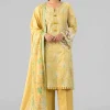 3 Piece - Printed Embroidered Suit - 42601782
