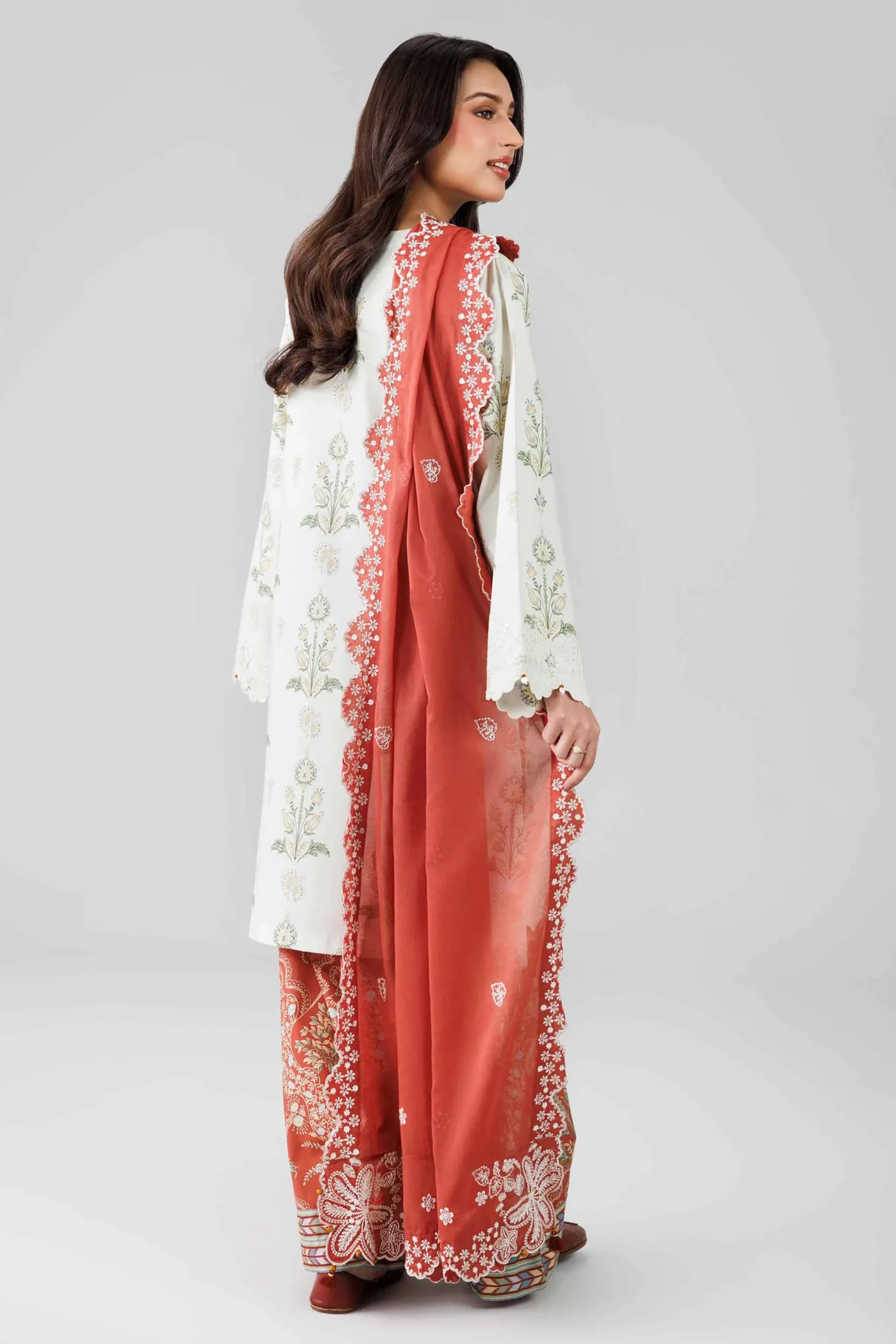 3 Piece - Printed Embroidered Suit - 42601804