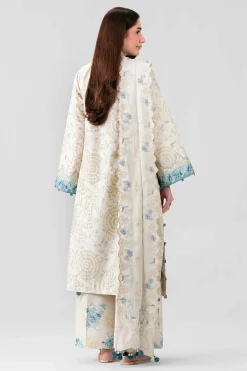 3 Piece - Printed Embroidered Suit - 42601807