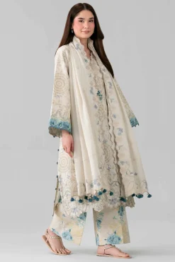 3 Piece - Printed Embroidered Suit - 42601807