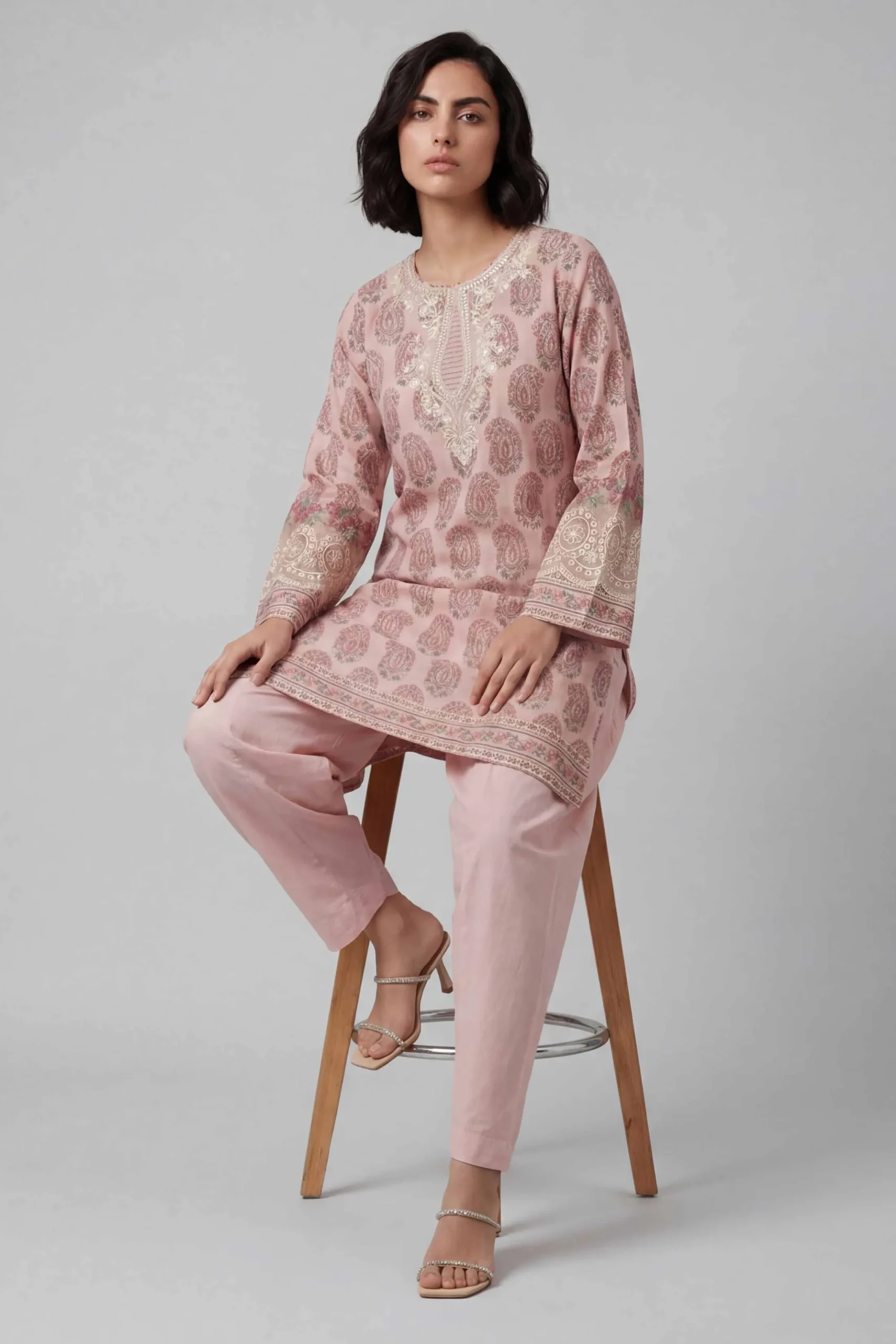 2 Piece - Printed Embroidered Suit - 42601661