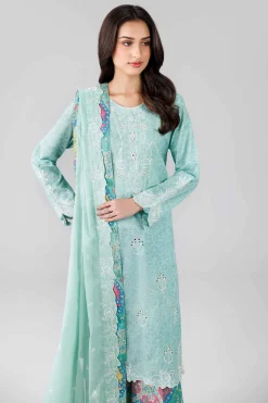 3 Piece - Printed Embroidered Suit - 42601813