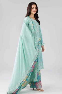 3 Piece - Printed Embroidered Suit - 42601813