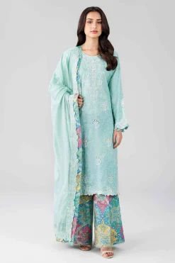 3 Piece - Printed Embroidered Suit - 42601813