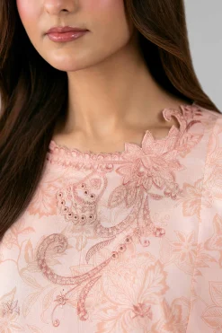 3 Piece - Printed Embroidered Suit - 42601781