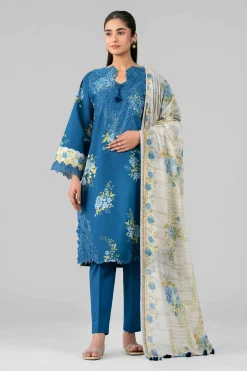 3 Piece - Printed Embroidered Suit - 42601786