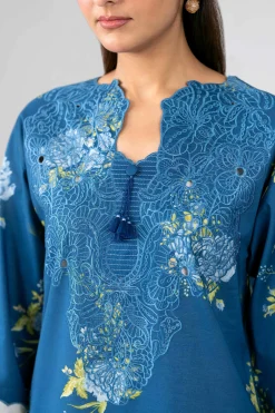3 Piece - Printed Embroidered Suit - 42601786