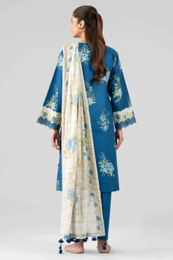 3 Piece - Printed Embroidered Suit - 42601786