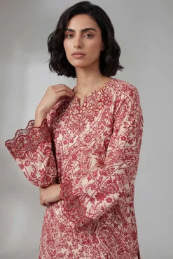 2 Piece - Printed Embroidered Suit - 42601659