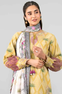 3 Piece - Printed Embroidered Suit - 42601788