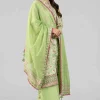 3 Piece - Printed Embroidered Suit - 42601819