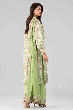 3 Piece - Printed Embroidered Suit - 42601819