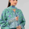 3 Piece - Printed Embroidered Suit - 42601784