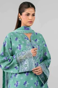 3 Piece - Printed Embroidered Suit - 42601784