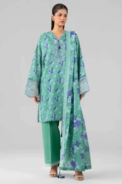 3 Piece - Printed Embroidered Suit - 42601784