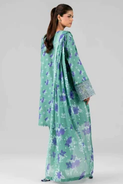 3 Piece - Printed Embroidered Suit - 42601784