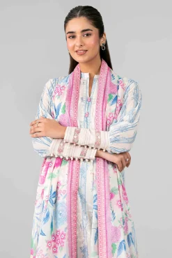 3 Piece - Printed Embroidered Suit - 42601783