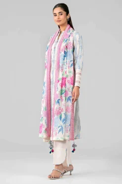 3 Piece - Printed Embroidered Suit - 42601783