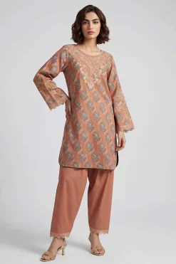 2 Piece - Printed Embroidered Suit - 42601662