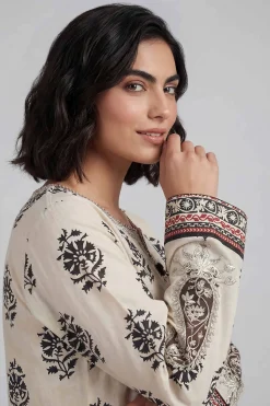 2 Piece - Printed Embroidered Suit - 42601663