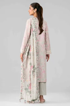 3 Piece - Printed Embroidered Suit - 42601780