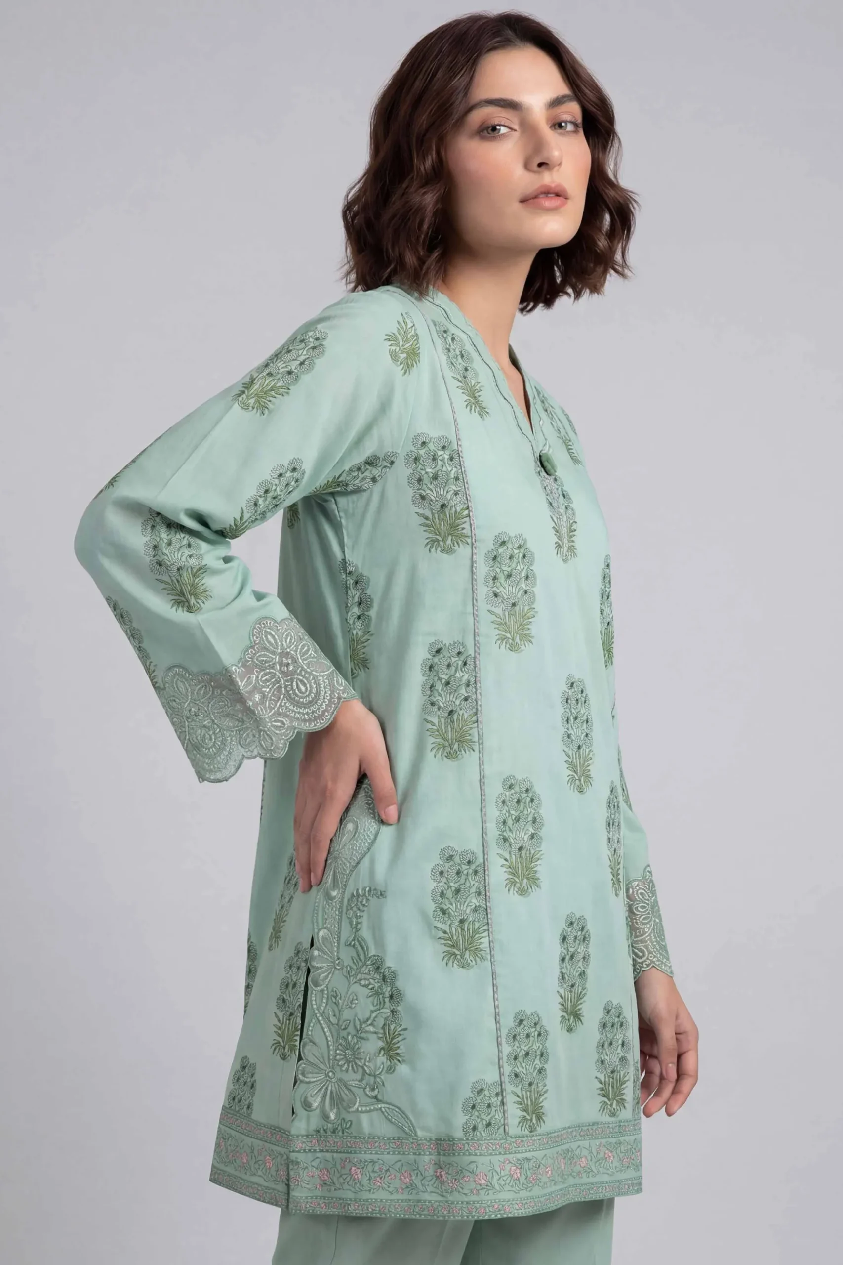 2 Piece - Printed Embroidered Suit - 42601660