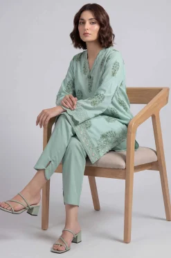 2 Piece - Printed Embroidered Suit - 42601660