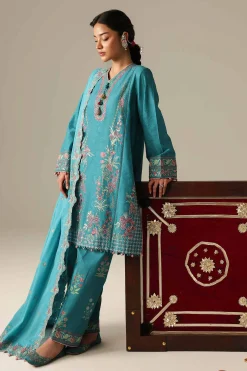 3 Piece - Printed Embroidered Suit - 42601806