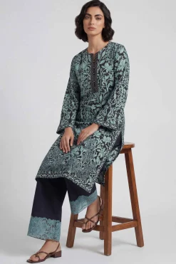 2 Piece - Printed Embroidered Suit - 42601657