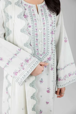 3 Piece - Printed Embroidered Suit - 42601812