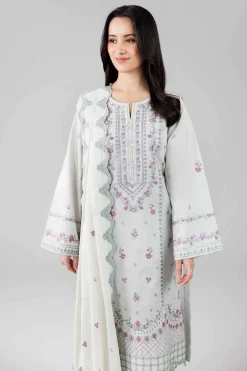 3 Piece - Printed Embroidered Suit - 42601812