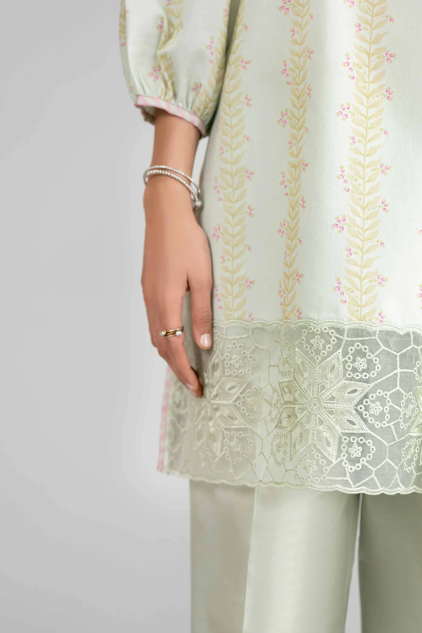 3 Piece - Printed Embroidered Suit - 42601860