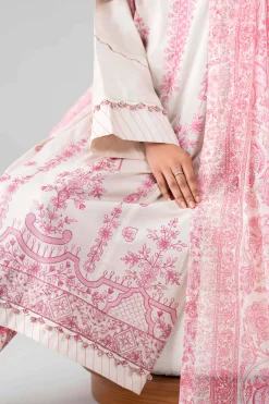 3 Piece - Printed Embroidered Suit - 42601792